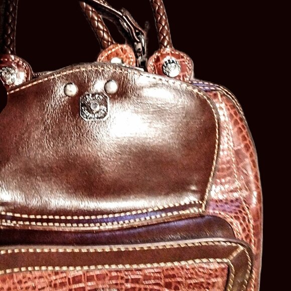 MC Marc Chantal Croc Embossed Western-Inspired Satchel ~ Shoulder Bag w/Key Tab! - Picture 13 of 16